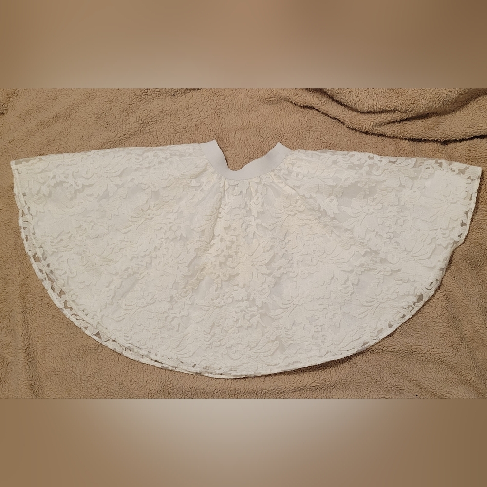 VTG Forever 21 White Floral Jacquard Circle Skirt S NWOT - Picture 3 of 8